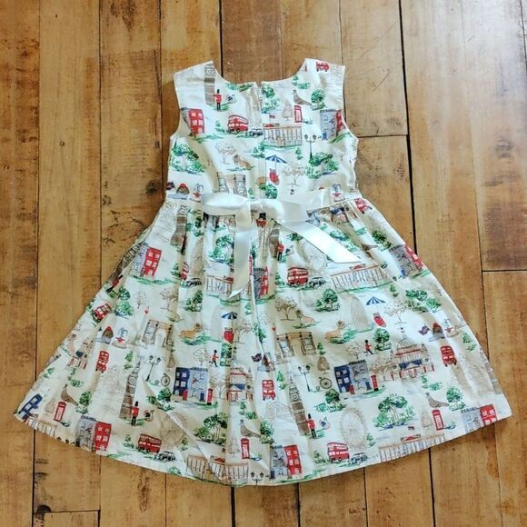 Papa Dress 4T London Themed Cotton Lined Graphic British Spring Easter - Picture 7 of 9